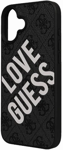 Apple iPhone 16 Plus (6.7) Kılıf Guess Orjinal Lisanslı Big Love Guess Kapak - Siyah