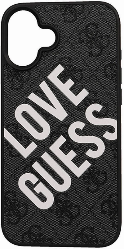 Apple iPhone 16 Plus (6.7) Kılıf Guess Orjinal Lisanslı Big Love Guess Kapak - Siyah