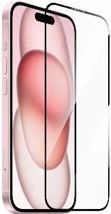 Apple iPhone 16 Plus Wiwu GT-008 Polimer Oleofobik Kaplama Şeffaf Pürüzsüz Temperli Cam Ekran Koruyucu 10'lu Paket - Siyah