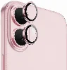 Apple iPhone 16 Plus Wiwu LG-004 PVD Lens Guard Metal Kamera Lens Koruyucu - Pembe