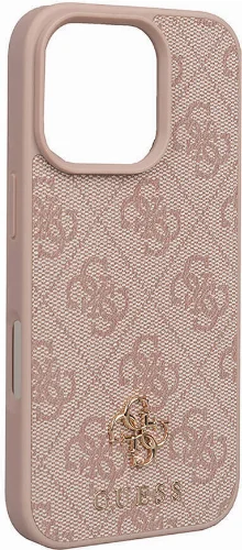 Apple iPhone 16 Pro (6.3) Kılıf Guess Orjinal Lisanslı Small 4G Classic Kapak - Pembe