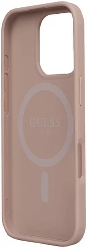 Apple iPhone 16 Pro (6.3) Kılıf Guess Orjinal Lisanslı Small 4G Classic Kapak - Pembe