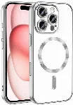 Apple iPhone 16 Pro (6.3) Kılıf Kamera Korumalı Şeffaf Magsafe Wireless Şarj Özellikli Demre Kapak - Titanyum