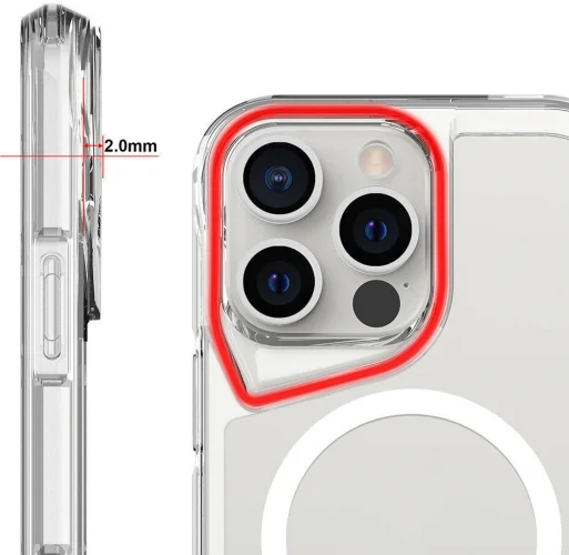 Apple iPhone 16 Pro Max (6.9) Kılıf MagSafe Özellikli TPU Kenarları Esnek T-Max Kapak - Şeffaf