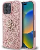 Apple iPhone 16 Pro Max (6.9) Kılıf Guess Orjinal Lisanslı 4G Büyük Metal Logolu Glitter Kapak - Pembe