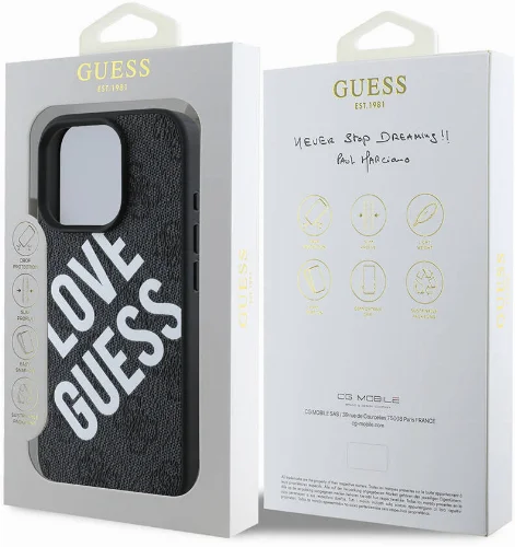 Apple iPhone 16 Pro Max (6.9) Kılıf Guess Orjinal Lisanslı Big Love Guess Kapak - Kahverengi