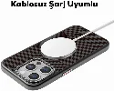 Apple iPhone 16 Pro Max (6.7) Kılıf Magsafe Şarj Özellikli Karbon Fiber Desenli Mutural Montage Kapak - Siyah