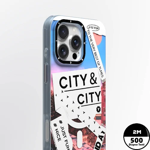 Apple iPhone 16 Pro Max (6.9) Kılıf Magsafe Şarj Özellikli Youngkit A-City Serisi Kapak - Mavi