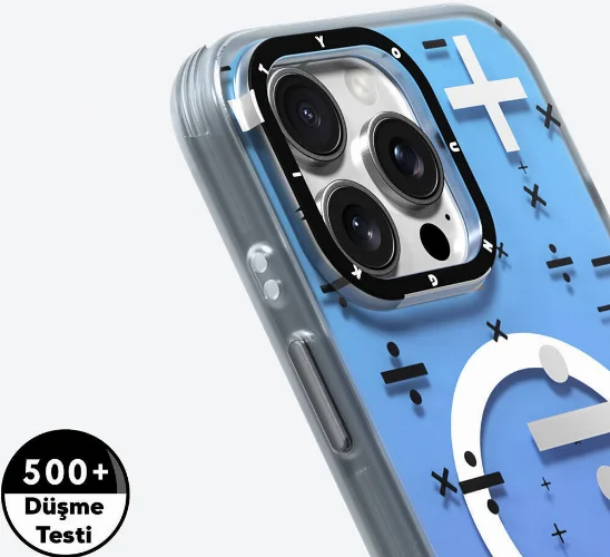 Apple iPhone 16 Pro Max (6.9) Kılıf Magsafe Şarj Özellikli Youngkit Mathematical Serisi Kapak - Gri