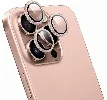 Apple iPhone 16 Pro Max (6.9) Wiwu LG-006 Diamond Lens Guard Kolay Uygulama Aparatlı Kamera Lens Koruyucu - Rose Gold