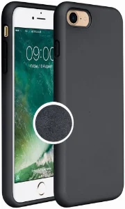Apple iPhone 6 / 6s Kılıf Liquid Serisi İçi Kadife İnci Esnek Silikon Kapak - Siyah