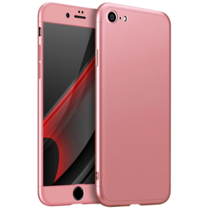 Apple iPhone 6s / 6 Kılıf 3 Parçalı 360 Tam Korumalı Rubber AYS Kapak  - Pembe