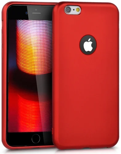 Apple iPhone 6 Kılıf İnce Mat Esnek Silikon - Kırmızı
