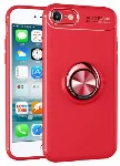 Apple iPhone 6s Kılıf Auto Focus Serisi Soft Premium Standlı Yüzüklü Kapak - Kırmızı