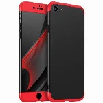 Apple iPhone 6 Plus / 6s Plus Kılıf 3 Parçalı 360 Tam Korumalı Rubber AYS Kapak  - Kırmızı - Siyah