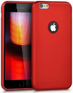 Apple iPhone 6s Plus Kılıf İnce Mat Esnek Silikon - Kırmızı