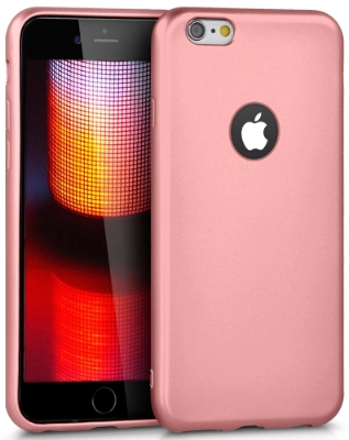 Apple iPhone 6s Plus / 6 Plus Kılıf İnce Soft Mat Renkli Esnek Silikon Kapak - Rose Gold