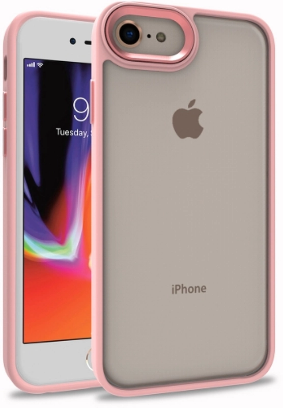 Apple iPhone 7 Kılıf Electro Silikon Renkli Flora Kapak - Rose Gold