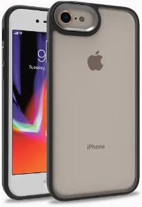 Apple iPhone 7 Kılıf Electro Silikon Renkli Flora Kapak - Siyah