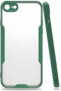 Apple iPhone 7 Kılıf Renkli Silikon Kamera Lens Korumalı Şeffaf Parfe Kapak - Yeşil