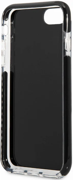 Apple iPhone 7 Kılıf Karl Lagerfeld Kenarları Siyah Silikon K&C Dizayn Kapak - Siyah