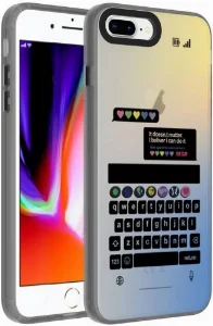 Apple iPhone 7 Plus Kılıf Desenli Zore Dragon Sert Kapak - Klavye