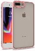 Apple iPhone 7 Plus Kılıf Electro Silikon Renkli Flora Kapak - Rose Gold