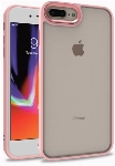 Apple iPhone 7 Plus Kılıf Electro Silikon Renkli Flora Kapak - Rose Gold