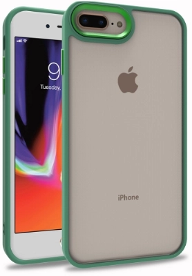 Apple iPhone 7 Plus Kılıf Electro Silikon Renkli Flora Kapak - Yeşil