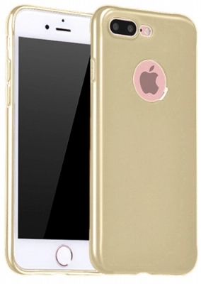 Apple iPhone 7 Plus Kılıf İnce Soft Mat Renkli Esnek Silikon Kapak - Gold