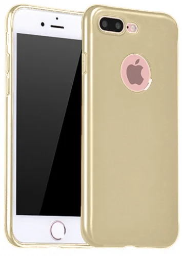 Apple iPhone 7 Plus Kılıf İnce Mat Esnek Silikon - Gold