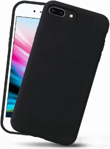 Apple iPhone 7 Plus Kılıf Liquid Serisi İçi Kadife İnci Esnek Silikon Kapak - Siyah