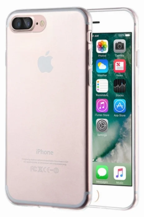 Apple iPhone 7 Plus Kılıf Ultra İnce Kaliteli Esnek Silikon 0.2mm - Şeffaf