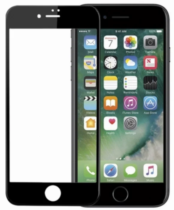 Apple iPhone 8 5D Tam Kapatan Kenarları Kırılmaya Dayanıklı Cam Ekran Koruyucu - Siyah