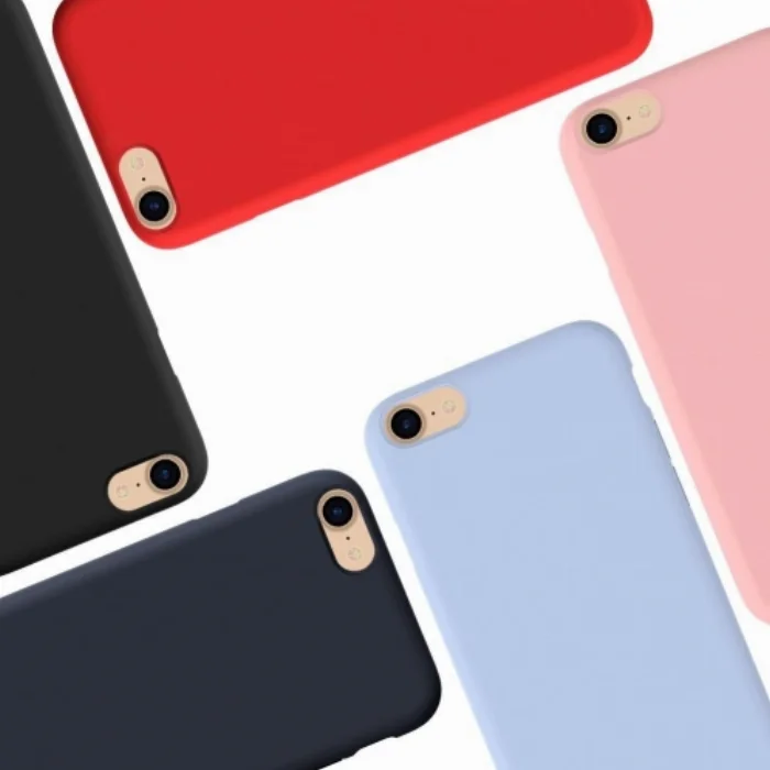 Apple iPhone 8 Kılıf Liquid Serisi İçi Kadife İnci Esnek Silikon Kapak - Kırmızı