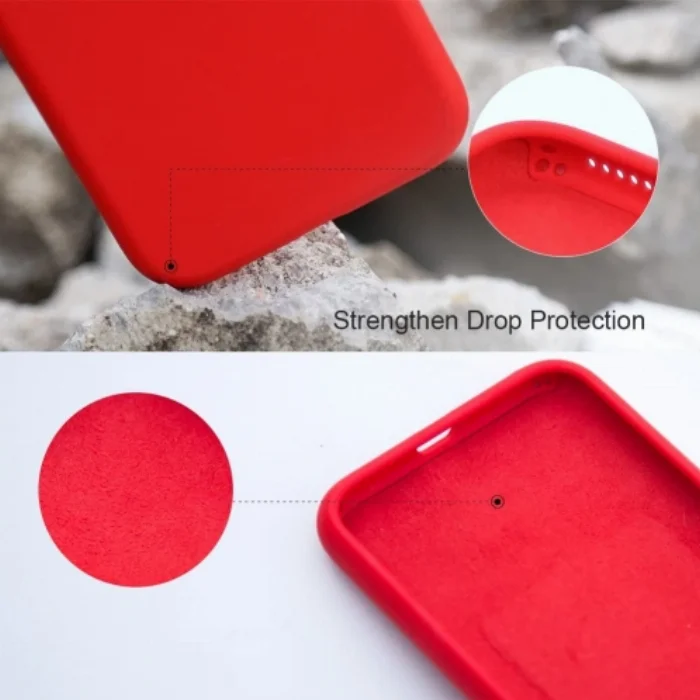 Apple iPhone 8 Kılıf Liquid Serisi İçi Kadife İnci Esnek Silikon Kapak - Kırmızı