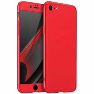 Apple iPhone 8 Kılıf 3 Parçalı 360 Tam Korumalı Rubber AYS Kapak  - Kırmızı