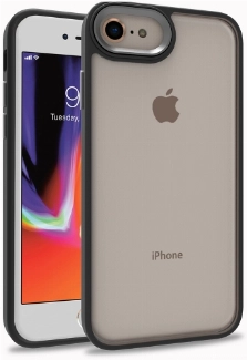 Apple iPhone 8 Kılıf Electro Silikon Renkli Flora Kapak - Siyah