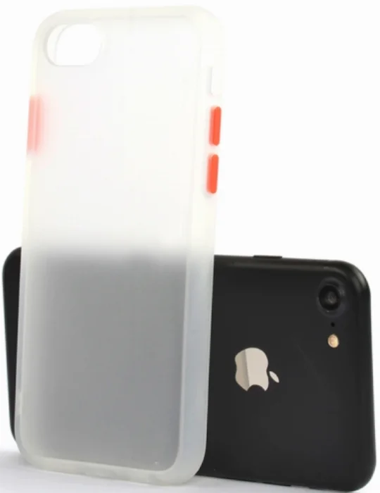 Apple iPhone 8 Kılıf Exlusive Arkası Mat Tam Koruma Darbe Emici - Beyaz