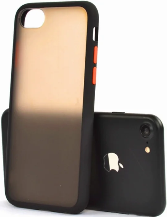 Apple iPhone 8 Kılıf Exlusive Arkası Mat Tam Koruma Darbe Emici - Siyah