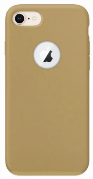 Apple iPhone 8 Kılıf İnce Mat Esnek Silikon - Gold