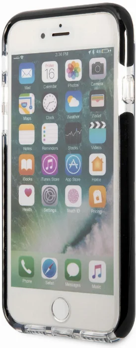 Apple iPhone 8 Kılıf Karl Lagerfeld Kenarları Siyah Silikon K&C Dizayn Kapak - Siyah