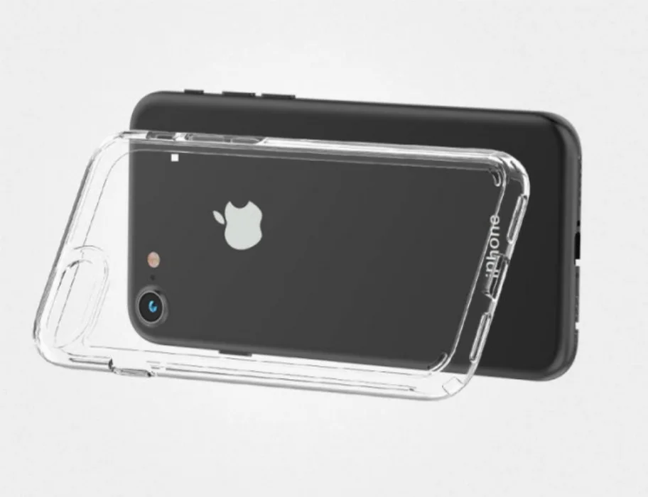 Apple iPhone 8 Kılıf Korumalı Kenarları Silikon Arkası Sert Coss Kapak  - Şeffaf