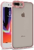 Apple iPhone 8 Plus Kılıf Electro Silikon Renkli Flora Kapak - Rose Gold