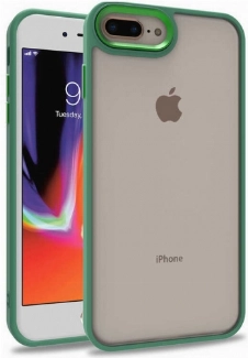 Apple iPhone 8 Plus Kılıf Electro Silikon Renkli Flora Kapak - Yeşil