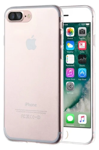 Apple iPhone 8 Plus Kılıf Ultra İnce Kaliteli Esnek Silikon 0.2mm - Şeffaf