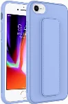 Apple iPhone SE 2 (2020) Kılıf Mat Pürüzsüz Standlı Katlanabilir Qstand Kapak - Lila
