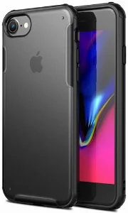 Apple iPhone SE 2 (2020) Kılıf Volks Serisi Kenarları Silikon Arkası Şeffaf Sert Kapak - Siyah