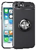 Apple iPhone SE 3 2022 Kılıf Renkli Silikon Yüzüklü Standlı Auto Focus Ravel Kapak - Siyah