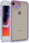 Apple iPhone SE 3 2022 Kılıf Electro Silikon Renkli Flora Kapak - Lila